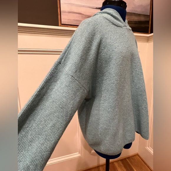 NWOT Waffle Knit Ribbed Hoodie Hooded Pullover JJill - Picture 4 of 12